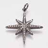 Brass Micro Pave Cubic Zirconia Pendants ZIRC-E145-52B-1