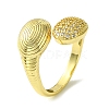 Brass Micro Pave Cubic Zirconia Open Cuff Rings RJEW-K256-22G-1