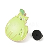 Cat Shape with Pear Enamel Pins JEWB-I052-02G-05-3