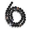Round Dyed Natural Striped Agate/Banded Agate Beads Strands G-G582-8mm-07-7