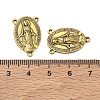 Holy Oval Carved Virgin Mary Tibetan Style Alloy Chandelier Component Links TIBEP-LF0961YKG-AG-FF-4