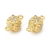 Brass Micro Pave Clear Cubic Zirconia Connector Charms KK-P228-67G-1