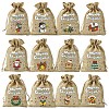 12Pcs 12 Styles Christmas Printed Burlap Packing Pouches Drawstring Bags ABAG-FS0001-03A-1