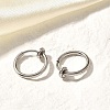 Tarnish Resistant 304 Stainless Steel Retractable Clip-on Hoop Earrings STAS-I097-078P-5
