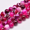 Natural Striped Agate/Banded Agate Bead Strands G-G962-12mm-01-1