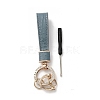 Microfiber & Zinc Alloy & Crystal Rhinestone Keychain LS-KEYC-G062-01A-1