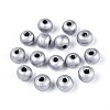 Spray Painted Round Natural Schima Wood Beads WOOD-A018-6mm-02-1