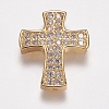 Brass Micro Pave Cubic Zirconia Beads ZIRC-E143-28G-1