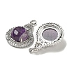 Natural Amethyst with Clear Cubic Zirconia Pendants G-G133-01P-19-2