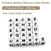 20Pcs White Cube Letter Silicone Beads 12x12x12mm Square Dice Alphabet Beads with 2mm Hole Spacer Loose Letter Beads for Bracelet Necklace Jewelry Making JX432C-4
