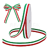 50 Yards Tricolor Polyester Striped Grosgrain Ribbon OCOR-WH0078-199B-7
