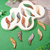 14Pcs 7 Colors Opaque Resin and Walnut Wood Big Pendants RESI-TA0005-12-6