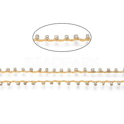 Plated Seed Beads Cords OCOR-R039-J03-1