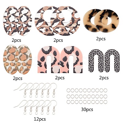 DIY Leopard Print Pattern Earring Making Kits DIY-SC0012-002-1