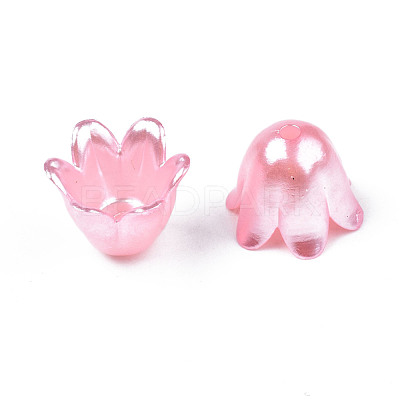 Spray Paint ABS Plastic Imitation Pearl Beads MACR-N013-001C-1