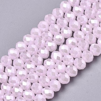 Electroplate Glass Beads Strands EGLA-A034-J8mm-A09-1