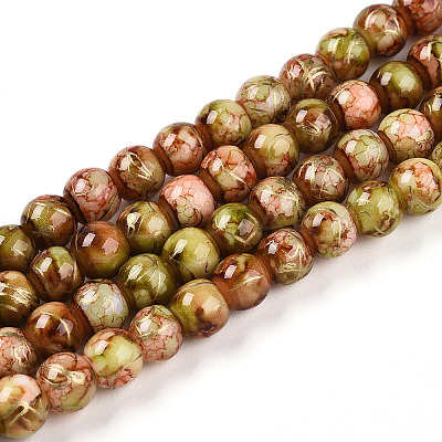 Baking Paint Glass Beads Strands DGLA-N003-6mm-B11-1