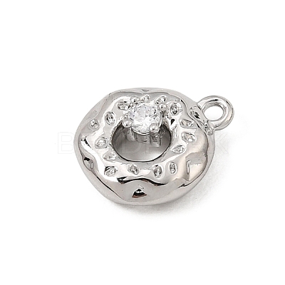 Brass Micro Pave Clear Cubic Zirconia Charms CU-CBA3D76-17P-1