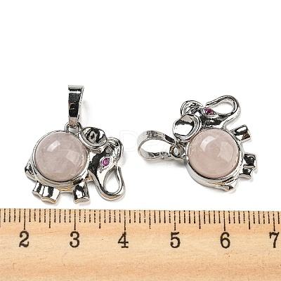 Natural Rose Quartz Pendants G-P517-04P-02-1
