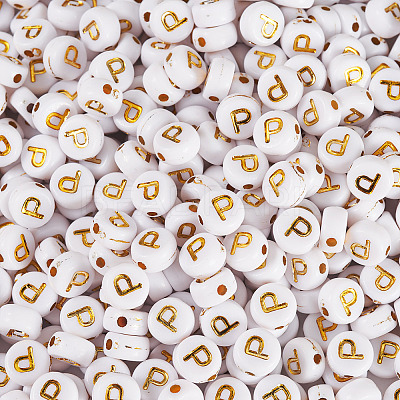 500Pcs Plating Acrylic Beads PACR-TADJ0001-01P-1