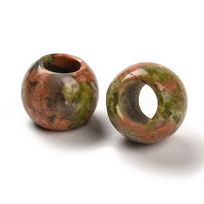Natural Unakite European Beads G-R488-01I-1