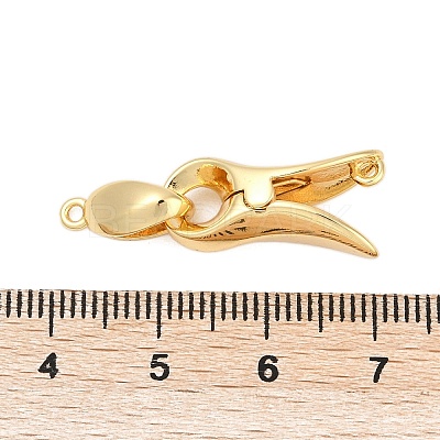 Brass Interlocking Clasps KK-U059-02G-1