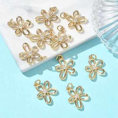 SHEGRACE Brass Micro Pave Clear Cubic Zirconia Pendants XGRQ3P951-630G-1
