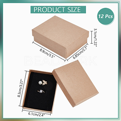 12Pcs Cardboard Jewelry Packaging Boxes CON-NB0002-26A-1