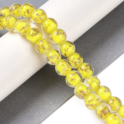 Handmade Gold Sand Lampwork Beads LAMP-Z009-01C-1