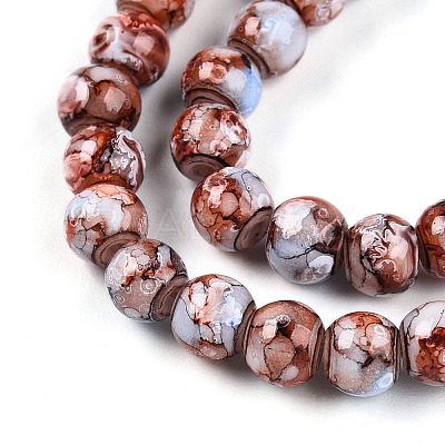 Baking Paint Glass Beads Strands DGLA-N003-6mm-A03-1
