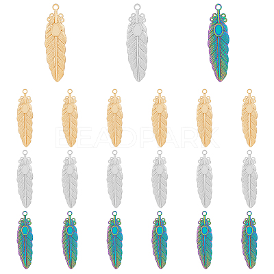 18Pcs 3 Colors 201 Stainless Steel Pendant Settings for Enamel STAS-DC0013-47-1