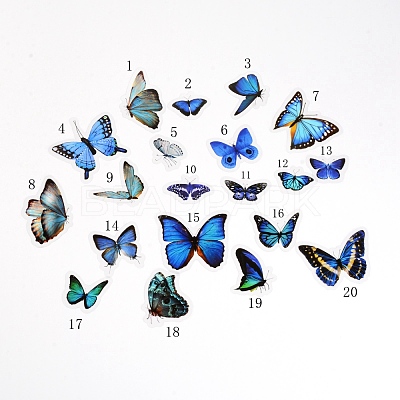 40Pcs 20 Styles Waterproof PET Adhesive Stickers Set DIY-WH0240-24-1