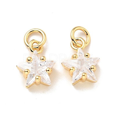 Eco-friendly Brass Micro Pave Cubic Zirconia Pendants KK-D080-44G-1