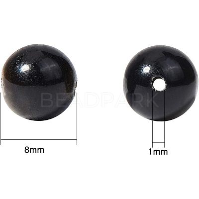 Natural Golden Sheen Obsidian Beads Strands G-OC0001-06-1