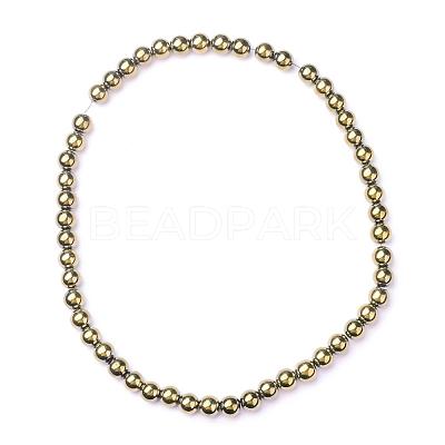 Non-magnetic Synthetic Hematite Beads Strands G-S096-4mm-8-1
