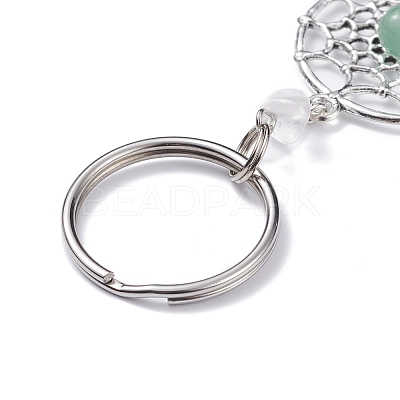 Natural Chip Fluorite & Green Aventurine Keychain KEYC-JKC00119-02-1