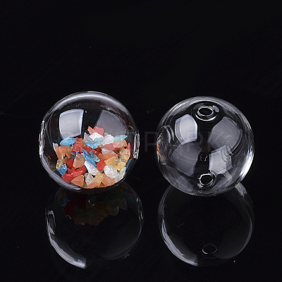 Handmade Blown Glass Globe Beads X-DH017J-1-18mm-1