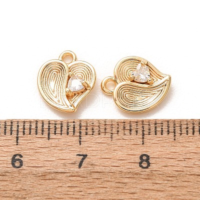 Valentine's Day Brass Micro Pave Clear Cubic Zirconia Charms KK-A304-24F-G-1