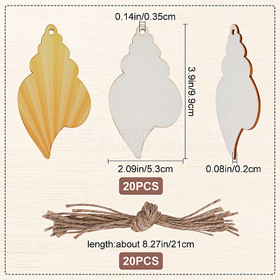 Animal Theme Unfinished Blank Wooden Pendants Set for Painting Arts WOOD-WH0124-26G-1
