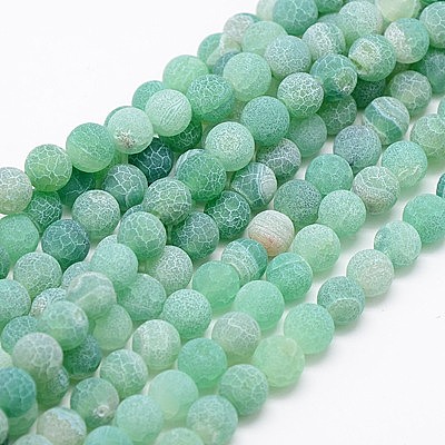 Natural & Dyed Crackle Agate Bead Strands X-G-T056-6mm-06-1