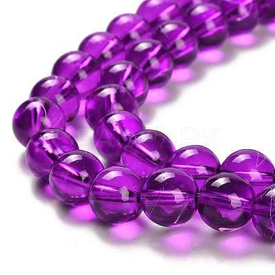 Drawbench Transparent Glass Beads Strands X-GLAD-Q012-10mm-20-1