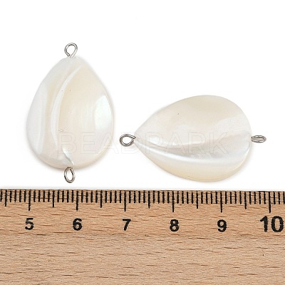 Natural Shell Teardrop Connector Charms X1-STAS-D378-28P-1