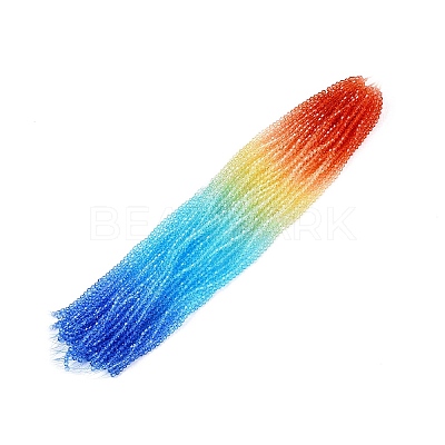 Gradient Color Baking Paint Glass Bead Strands LS-DGLA-A039-T4mm-A012-1