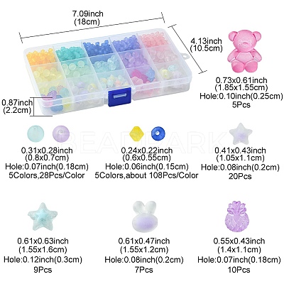 Frosted Acrylic Beads MACR-YW0002-41-1