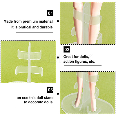 Transparent Plastic Doll Standing Bracket AJEW-WH0312-71-1