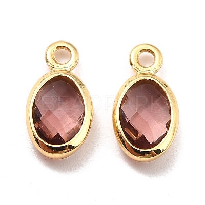 Eco-Friendly Brass with Glass Pendants KK-K268-01S-1