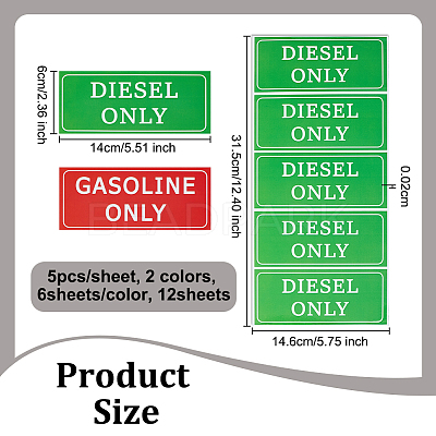 12Sheets 2 Colors Waterproof PVC Warning Sign Stickers DIY-OC0014-64-1