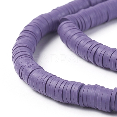 Flat Round Handmade Polymer Clay Beads CLAY-R067-6.0mm-03-1