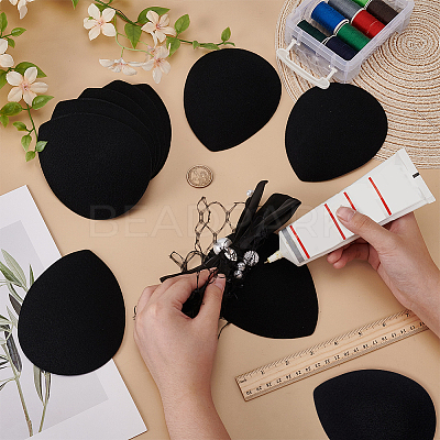 10Pcs EVA Cloth Teardrop Fascinator Hat Base for Millinery AJEW-FG0004-53A-1
