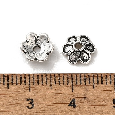 Tibetan Style Alloy Bead Caps PALLOY-P302-04A-AS-1